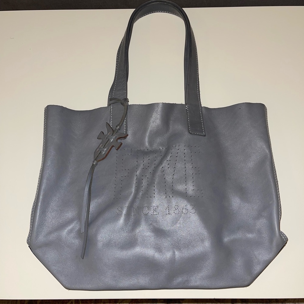 Frye Gray Leather Tote Bag
